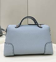 Okify Fendi By The Way Medium In Light Blue Selleria Bag With Hand-sewn Topstitches 27x13x15cm  - 2