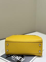 Okify Fendi Mini Peekaboo Selleria Bag With Hand-sewn Stitches In Yellow 23x7x18cm   - 4