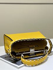 Okify Fendi Mini Peekaboo Selleria Bag With Hand-sewn Stitches In Yellow 23x7x18cm   - 3