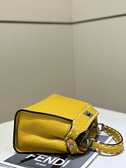 Okify Fendi Mini Peekaboo Selleria Bag With Hand-sewn Stitches In Yellow 23x7x18cm   - 2