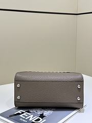 Okify Fendi Mini Peekaboo Selleria Bag With Hand-sewn Stitches In Grey Gray 23x7x18cm   - 2