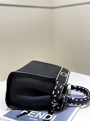 Okify Fendi Mini Peekaboo Selleria Bag With Hand-sewn Stitches In Black 23x7x18cm   - 4