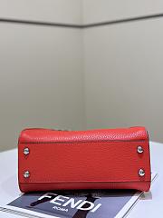 Okify Fendi Mini Peekaboo Selleria Bag With Hand-sewn Stitches In Red 23x7x18cm   - 3