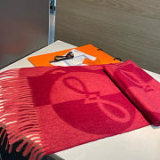 Okify Hermes Red Cashmere Scarf 30x180cm 20351 - 3