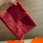 Okify Hermes Red Cashmere Scarf 30x180cm 20351 - 4