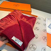 Okify Hermes Red Cashmere Scarf 30x180cm 20351 - 2