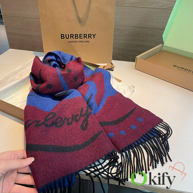 Okify Burberry Cashmere Scarf 32x192cm 20352 - 1