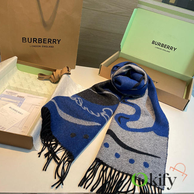 Okify Burberry Cashmere Scarf 32x192cm 20353 - 1