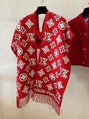 Okify Louis Vuitton Red Wool Scarf 32x192cm 20355 - 4