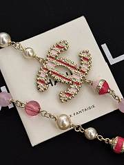 Okify Channel Pink Long Necklace  - 4