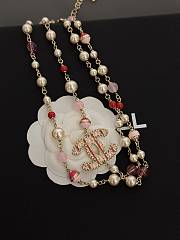 Okify Channel Pink Long Necklace  - 5