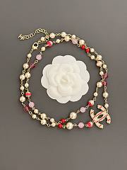 Okify Channel Pink Long Necklace  - 3