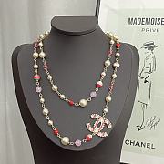 Okify Channel Pink Long Necklace  - 1