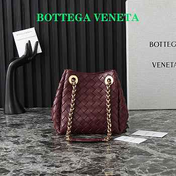 Okify Bottega Veneta Small Parachute Shoulder Bag In Dark Red 21x17x16.5cm