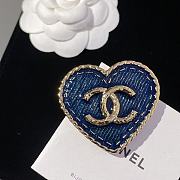 Okify Channel Blue Heart Brooch 20375 - 1