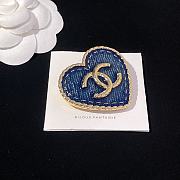 Okify Channel Blue Heart Brooch 20375 - 3