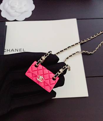 Okify Channel Pink Bag Necklace 