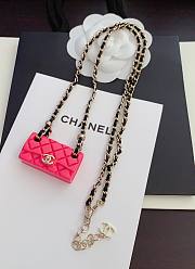 Okify Channel Pink Bag Necklace  - 4