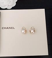 Okify Channel Pearl Gold Earrings 20379 - 3