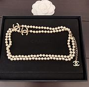 Okify Channel Pearl Gold Long Necklace 20382 - 5