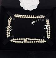 Okify Channel Pearl Silver Long Necklace 20383 - 3