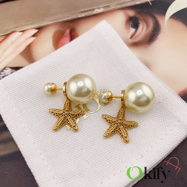 Okify Dior Starfish Gold Earrings 20384 - 1