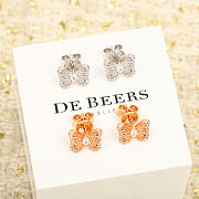 Okify De Beers Butterfly Rose Gold/Silver Earrings - 1