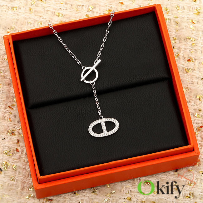 Okify Hermes Silver Necklace 20391 - 1