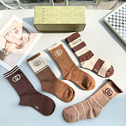 Okify Gucci Set 5 Pairs Of Brown Socks 20393 - 2