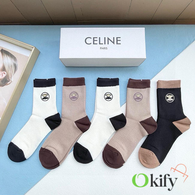 Okify Celine Set 5 Pairs Of Socks 20395 - 1