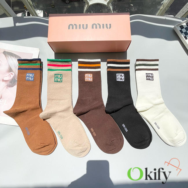 Okify MiuMiu Set 5 Pairs Of Socks 20396 - 1