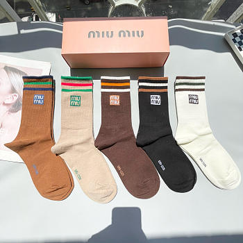 Okify MiuMiu Set 5 Pairs Of Socks 20396