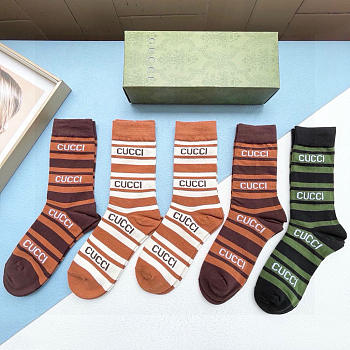 Okify Gucci Set 5 Pairs Of Socks 20397