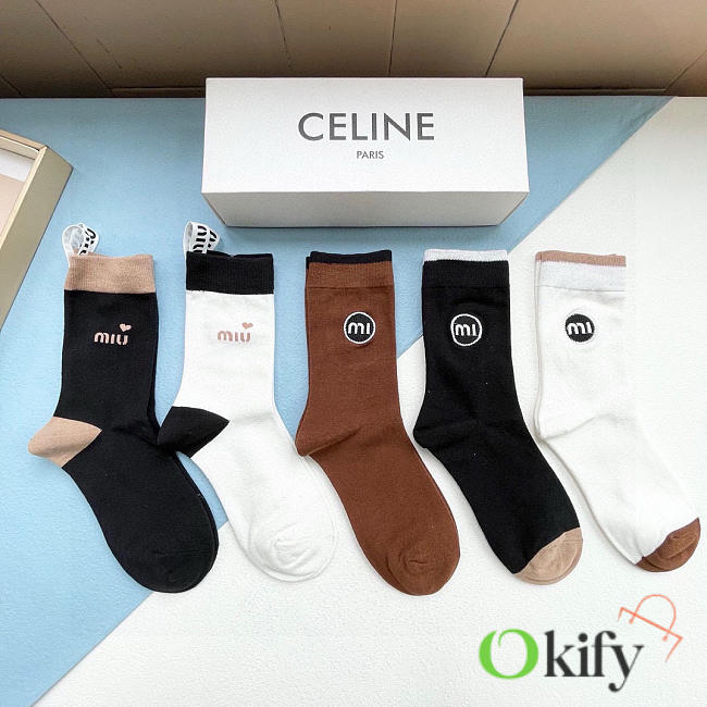 Okify MiuMiu Set 5 Pairs Of Socks 20398 - 1