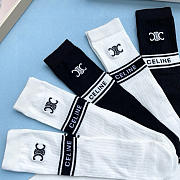 Okify Celine Set 5 Pairs Of Black And White Socks 20399 - 4