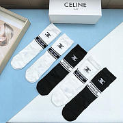 Okify Celine Set 5 Pairs Of Black And White Socks 20399 - 2