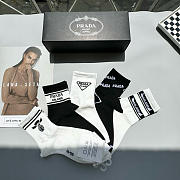 Okify Prada Set 5 Pairs Of Black And White Socks 20401 - 3