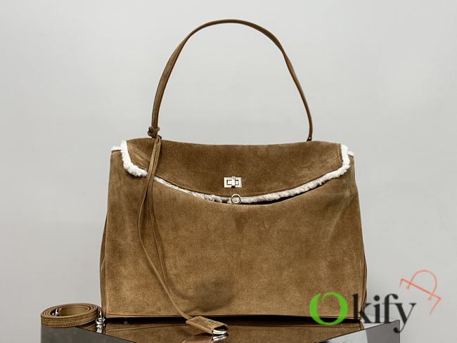 Okify Balenciaga Large Rodeo Suede Tote Bag 40x30x13cm  - 1