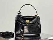 Okify Balenciaga Mini Rodeo Crocodile Pattern Tote Bag In Black 22x10x8cm  - 1