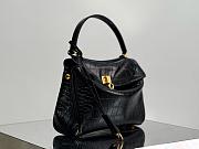 Okify Balenciaga Mini Rodeo Crocodile Pattern Tote Bag In Black 22x10x8cm  - 4