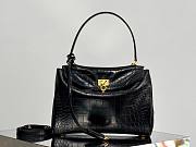 Okify Balenciaga Small Rodeo Crocodile Pattern Tote Bag In Black 29x20x10cm  - 1