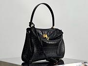 Okify Balenciaga Small Rodeo Crocodile Pattern Tote Bag In Black 29x20x10cm  - 3