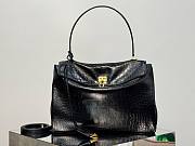 Okify Balenciaga Medium Rodeo Crocodile Pattern Tote Bag In Black 35x23x11cm  - 1