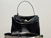 Okify Balenciaga Large Rodeo Crocodile Pattern Tote Bag In Black 40x30x13cm  - 1