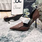 Okify YSL D'orsay Pumps Heels In Dark Brown Smooth Leather EU34-43 - 3