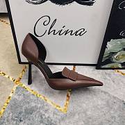 Okify YSL D'orsay Pumps Heels In Dark Brown Smooth Leather EU34-43 - 1