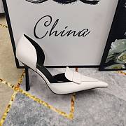 Okify YSL D'orsay Pumps Heels In White Smooth Leather EU34-43 - 1