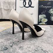 Okify YSL D'orsay Pumps Heels In White Smooth Leather EU34-43 - 4