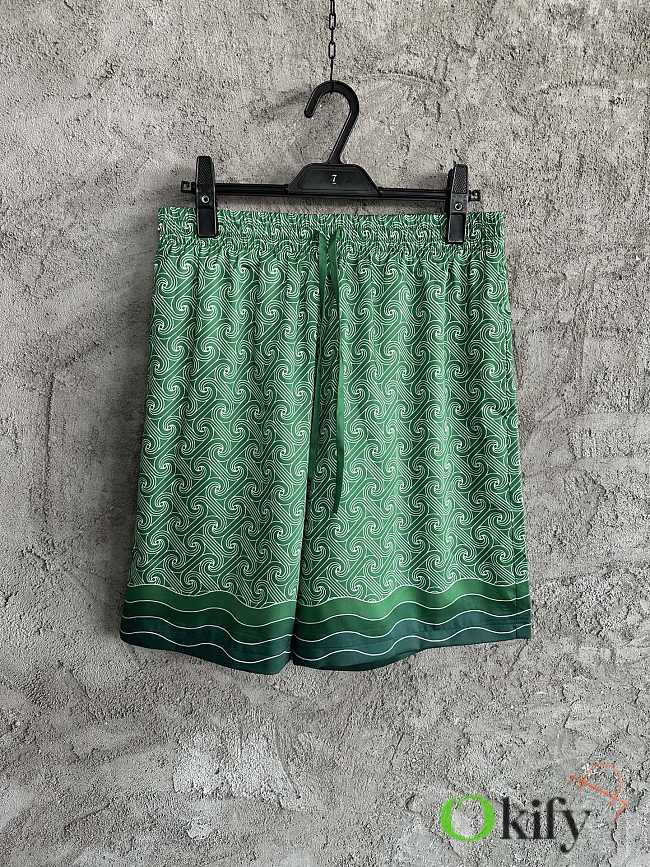 Okify Casablanca Green Silk Short S-XL  - 1