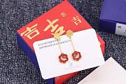 Okify Swarovski Red Flowers Earrings  - 3